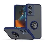 LYZXMY Case for Motorola Moto Edge 50 Fusion Royal blue with Ring Stand Case,PC+TPU Shockproof Anti-Scratch Phone Case Cover