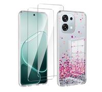 LYZXMY Case for Oppo A6 Pro 4G / 5G(6.57") Transparent Mobile Phone Case + 2 Pieces Tempered Glass Protective Film,Soft Silicone TPU Protective Cover-WM85