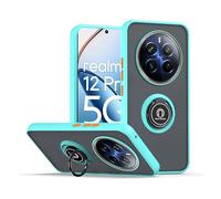 LYZXMY Case for Realme 12 Pro 5G/Realme 12 Pro+ 5G blue with Ring Stand Case,PC+TPU Shockproof Anti-Scratch Phone Case Cover