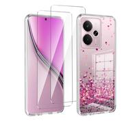 LYZXMY Case for Realme P3 5G/realme 14 5G/realme 14T 5G (6.67") Transparent Mobile Phone Case + 2 Pieces Tempered Glass Protective Film,Soft Silicone TPU Protective Cover-WM85