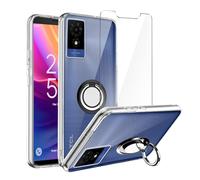 LYZXMY Case for TCL 501 (6.0") Clear phone case + 360° Rotating Ring Stand+ 1 pcs tempered Glass Screen Protector.