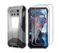 LYZXMY Case for Unihertz 8849 Tank 4 Pro(6.73") Transparent Mobile Phone Case + 2PCS Tempered Glass Protective Film, Soft Silicone TPU Protective Cover