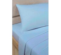 LZ Divine Textiles® Percale Flat Bed Sheet Non Iron Easy Care (Single, Sky blue)