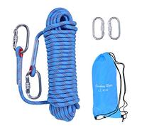 LZ.MZXU Climbing Rope 30M Rope Multifunctional Cord Safety Rope 10mm Emergency Escape Rope Boat Rope With 2 Carabiners Camping Rescue Outdoor Hiking Caving (Blue)