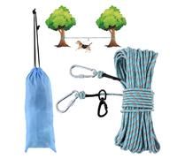 LZ.MZXU Dog Tie Out Cable for Camping, 50ft/75ft/100ft Portable Overhead Trolley System for Dogs up to 300lbs, Camping Leash for Yard, Reflective Tie Out Cable for Camping, Park (Cyan)