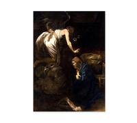 LZ6J8C9 Caravaggio Prints-Caravaggio Canvas-Caravaggio Paintings-The Annunciation-Baroque Art Print Ready To Hang Wall Art for Home Decoration 70x100cm(28x39in) Champagne frame