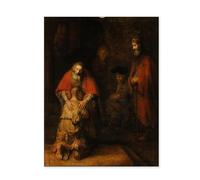 LZ6J8C9 Rembrandt Van Rjin Posters-Rembrandt Canvas Wall Art-Baroque Art-The Return of the Prodigal Son-Reproductions of Famous Paintings-Canvas Decor for Living Room Decor 70x90cm(28x35in) Framless