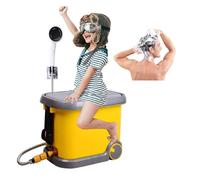 LZAHSH Camping Heating Shower, 36l Electric Portable Shower 60° Thermostatic Hot Water Self-Priming Outdoor Shower With Wheels, For Camping, Car, Pet, Beach, Garden