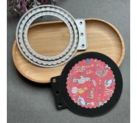 LZBRDY 3D Background Metal Cutting Dies for Scrapbooking - Lace Frame Die Cuts for DIY Wedding Party Cards & Album Decor (Lace Circular Frame 4.5 x 3.9 in)