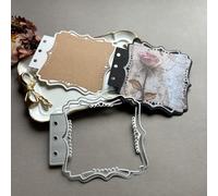 LZBRDY 3D Background Metal Cutting Dies for Scrapbooking - Lace Frame Die Cuts for DIY Wedding Party Cards & Album Decor (Shaped Frame 4.8 x 4.3 in)