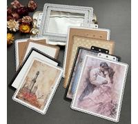 LZBRDY 3D Background Metal Cutting Dies for Scrapbooking - Lace Frame Die Cuts for DIY Wedding Party Cards & Album Decor (Hollow Lace Frame 6.5 x 4.9 in)