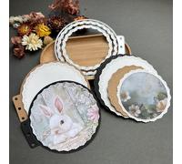 LZBRDY 3D Background Metal Cutting Dies for Scrapbooking - Lace Frame Die Cuts for DIY Wedding Party Cards & Album Decor (Multiple Circular Lace Frame 5.5 x 5.1 in)