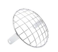 LZBZHB Headlight Grille Guard Black Chrome Plating Metal Headlight Mesh Grill Motorcycle Headlamp Grid Cover(Chrome)