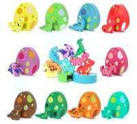LZDMY Baby Wooden Montessori Dinosaur Toys for 1 2 3 Year Olds, Babies Sensory Toys Dino Eggs Sorting Matching Game, Toddlers Educational Toy for 12+ Months, Baby Boys Girls 1st Birthday Gift