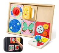 LZDMY Baby Wooden Montessori Toys Busy Board for 1 2 3 Year Olds, Sensory Educational Activity Toy with 6 Magnetic Boards, Toddlers Travel Toys, Birthday for Boys Girls