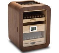 LZDOYY Cedar Wood Cigar Humidor Cabinet with Glass Top&Humidifier&Digital Hygrometer,4 Large Capacity Drawers Storage 110 Counts,Luxury Gift for Men B