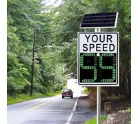 LZDOYY Solar Powered Radar Speed Limit Sign,LED Radar Feedback Sign Traffic Feedback Warning Board Solar Speed Radar Display for Traffic, Highway White-60 * 90cm