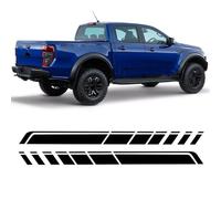 LzDQF Car Side Skirt Stickers stripe decal Decals,For Ford F150 Raptor Ranger T6 T7 Car Door Side Skirt Sticker Auto Body Decor Decals.,A-Black