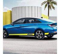 LzDQF Car Side Skirt Stickers stripe decal Decals,For Hyundai Elantra Accent Tucson i40 i30 i10 i20 Veloster IX35 IX20 Car Door Side Skirt Sticker Auto Body Decor Decals.,C-Yellow