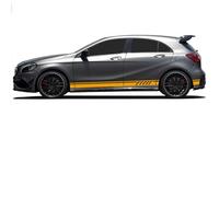 LzDQF Car Side Skirt Stickers stripe decal Decals,For Mercedes Benz Classe A W176 W177 A45 A180 A200 A220 A250 X117 AMG Car Door Side Skirt Sticker Auto Body Decor Decals.,C-Yellow