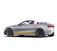 LzDQF Car Side Skirt Stickers stripe decal Decals,For Mercedes Benz S Class W222 S63 S65 Car Door Side Skirt Sticker Auto Body Decor Decals.,D-Yellow
