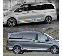 LzDQF Car Side Skirt Stickers stripe decal Decals,For Mercedes Benz Vito Viano V Class w447 v260 Car Door Side Skirt Sticker Auto Body Decor Decals.,Multi-colored