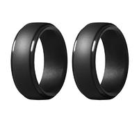 Lzeouean 2X 8mm Popular Camouflage Black Men Silicone Cool Rings Women Rubber Wedding Ring Environmental Sports Ring 10/7
