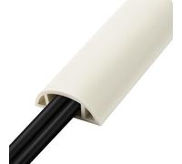 LZEOY 5.5FT Floor Cord Cover, Beige Soft Cable Cover Floor, Large Size Extension Cord Covers for Floor, Power Cord Protector Floor Wire Cover - Cord Channel Diameter: 0.7" (W) x 0.4" (H)
