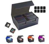 LZEXIN Card Deck Box with Dice Boxes, MTG Deck Storage Box Holds 2400+ Cards with 4 Colorful Deck Boxes, PU Leather Commander Card Collection Box with Magnetic Closure for MTG, YuGiOh, TCG(A-Grey)