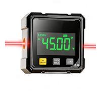 LZEXIN Digital Angle Finder with Laser, 4 Side Strong Magnetic Angle Gauge Inclinometer with LCD Display, 360° Digital Slope & Angle Inclinometer for Table Saws, Woodworking, Building(Single-line1)
