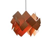 LZF LAMPS LZF Escape hanging light, cherry wood/nickel colour, Ø 30 cm