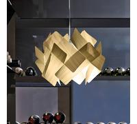 LZF LAMPS LZF Escape hanging light, ivory/nickel-coloured Ø 30 cm wood