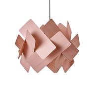 LZF LAMPS LZF Escape hanging light, light pink/nickel-coloured, Ø 30 cm, wood