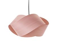 LZF LAMPS LZF Nut hanging light, light pink/nickel-coloured, length 42 cm, wood