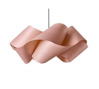 LZF LAMPS LZF Swirl hanging light, light pink/nickel-coloured, Ø 54 cm, wood