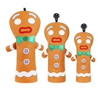 LZFAN Funny Golf Club Head Cover Driver Headcover Fairway Wood Headcover Hybrid Club Head Cover Brown Monster Cookie (1.F.H)