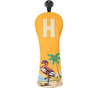LZFAN Golf Club Covers Surfing Flamingo for Woods and Drivers Funny Hybrid UT Headcover Golf Gifts for Men Women Coconut Tree Embroidery (Hybrid)