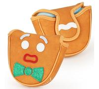 LZFAN Golf Mallet Putter Covers Driver Fairway Hybrid Headcover Protector Embroidered Gingerbread Man Leather