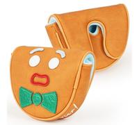 LZFAN Golf Putter Covers OZ1 Mallet Putter Headcover Driver Fairway Hybrid Protector Embroidered Gingerbread Man Leather