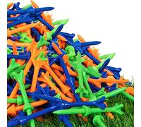LZFAN Golf Tees 3 1/4 Inch, Plastic Golf Tees 4 Prongs Stability Tees, Unbreakable Long Golf Tees Reduce Friction & Side Spin Colored (100PCS)
