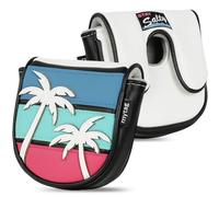 LZFAN Tropical Golf Headcovers, DF3 Mallet Putter Cover Coconut Tree Golf Head Covers for Woods and Driver, Putter Covers 3D Embroidery