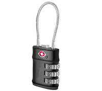 LZGOPE Luggage Locks with White Code -4 Digit Security Combination Suitcase Padlock -TSA Approved-Alloy-Black-Pack 1-Pack 2