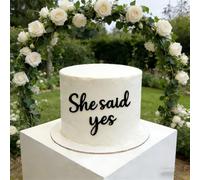 LZGXZF 1 PCS Acrylic She Said Yes Cake Topper,Wedding Cake Topper,Black Engagement Party Decorations,Man and Woman Wedding Anniversary Valentine's Day Happy Party Decoration