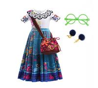 LZH Encanto Mirabel Costume Dress For Girls Cosplay Isabela Madrigal Princess Halloween Dress Up With accessory
