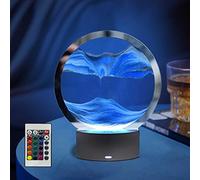 LZH FILTER 3D Moving Sand Creative Art Liquid Table Lamp, RGB Color Changing Sand Painting Night Light, 3D Hourglass Deep Sea Quicksand Lamp, for Living Home Desktop Decoration