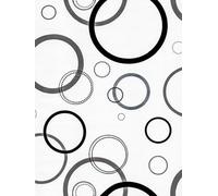 LZH-LP Black White Gray Circles Self-Adhesive Wallpaper, 45x300CM Simple Geometric Peel Stick Vinyl, Interlocking Circles Removable Wallpaper Film Roll for Wall Cabinet Décor