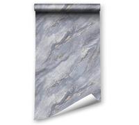 LZH-LP Glossy Marble Wall Paper, 40x1000CM Granite Marble Contact Paper for Countertop Cabinet Furniture Refurbishment Thick Removable Self Adhesive Wallpaper Peel and Stick Vinyl Roll