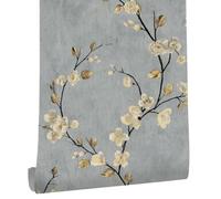 LZH-LP Peel and Stick Wallpaper Floral Plants Birds Butterflies Contact Paper, 44.5x1000CM Removable Landscape Self-Adhesive Wallpaper Vinyl Film
