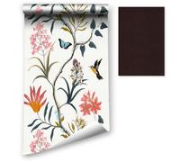 LZH-LP Peel and Stick Wallpaper Floral Plants Birds Butterflies Contact Paper, 44.5x700CM Removable Landscape Self-Adhesive Wallpaper Vinyl Film with Leather Repair Patch