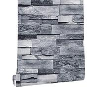 LZH-LP Rock Self-Adhesive Wallpaper, 45x300CM Stone Marble Texture Peel Stick Vinyl Removable Wallpaper Film Roll for Wall Cabinet Décor